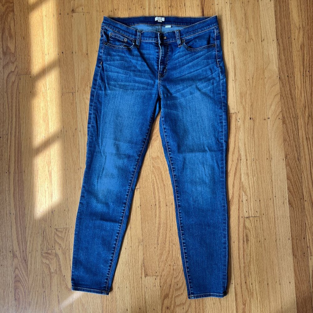 J.Crew Stretch Jeans Women's SZ 31/30 Blue Skinny Mid Rise 5 Pockets Style E0735